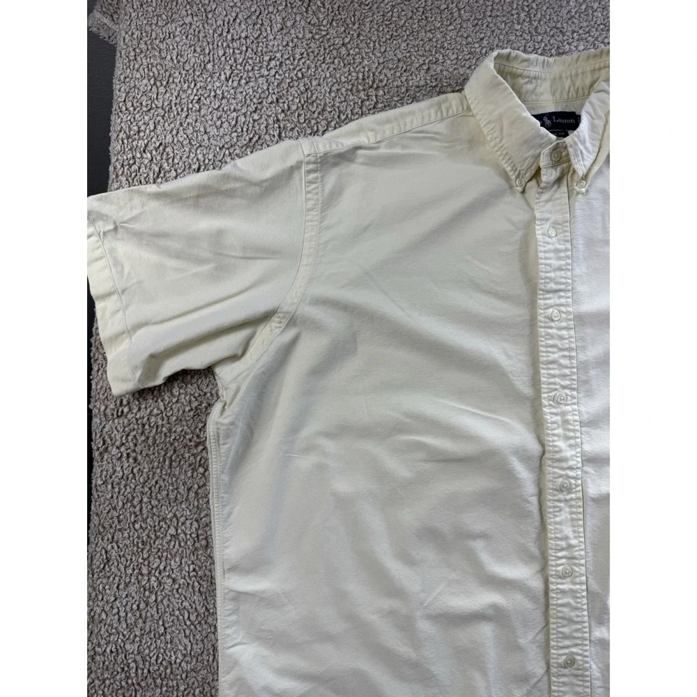 Ralph Lauren Shirt Mens 2XL Butter Yellow Button Down Classic Fit Detailed Pony
